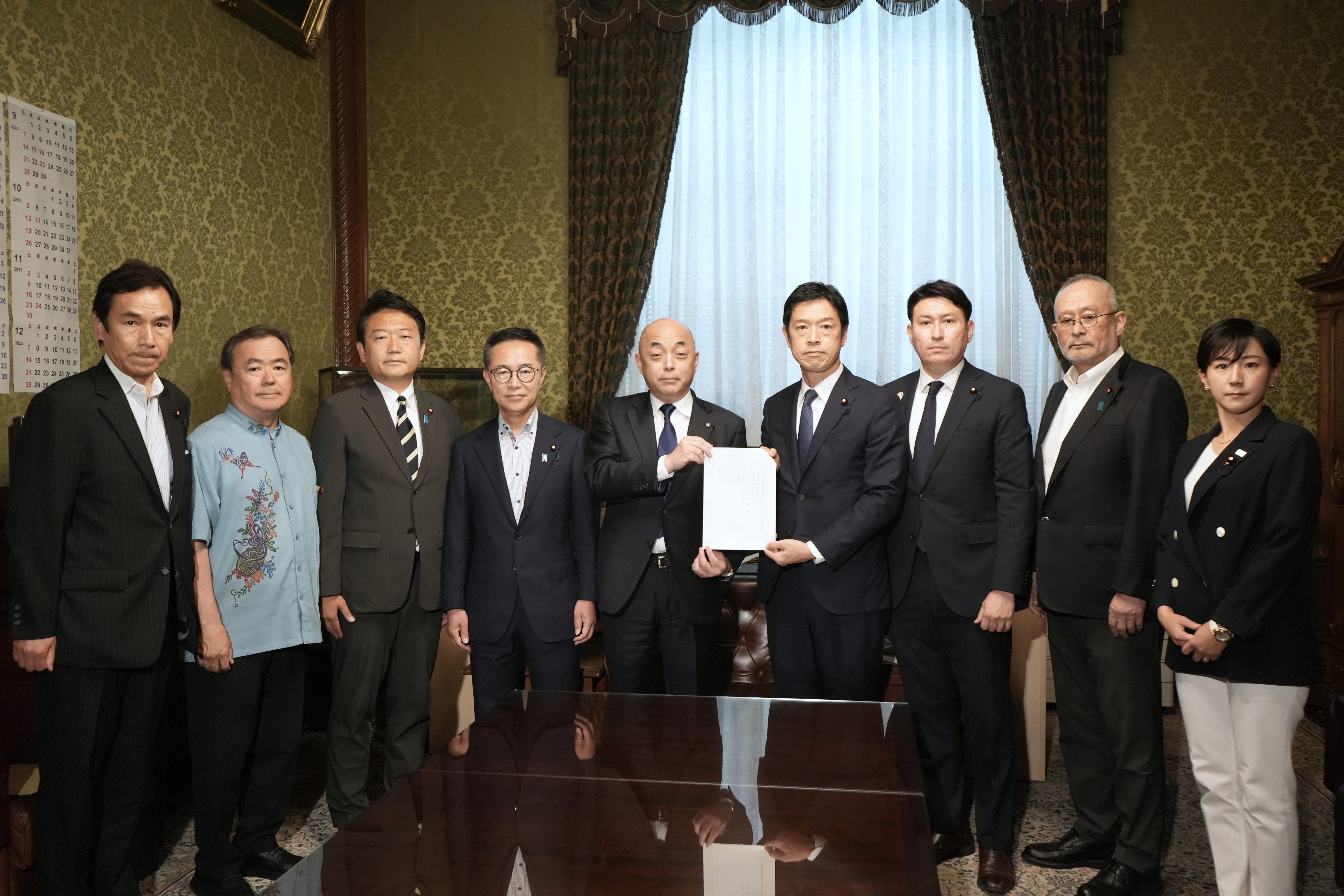  2025年6月17日(火)「財務金融委員長解任決議案」（立憲、維新、国民、参政、保守、社民）提出のお知らせ